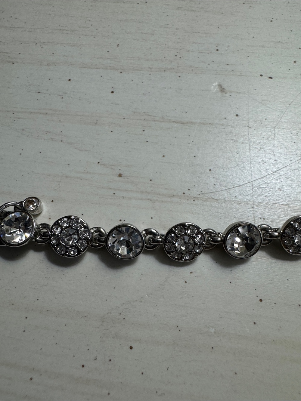 Givenchy Clear Crystal Round Link Bracelet in Silver Tone - Picture 6 of 7